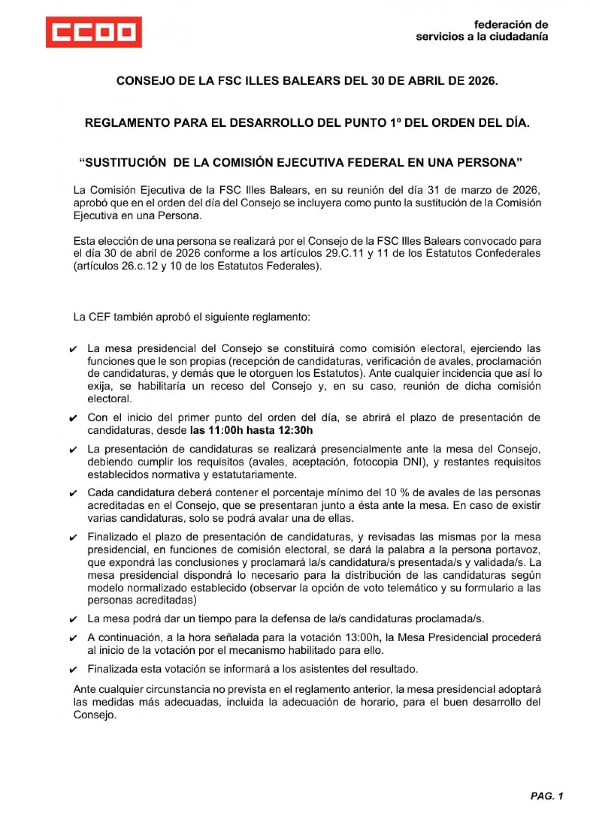 Sustitución de la comisión ejecutiva federal en una persona