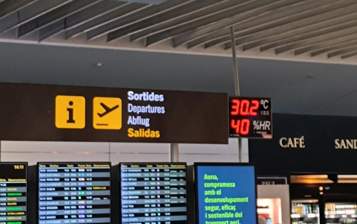 Temperatura alta en el aeropuerto de Son Sant Juan de Palma